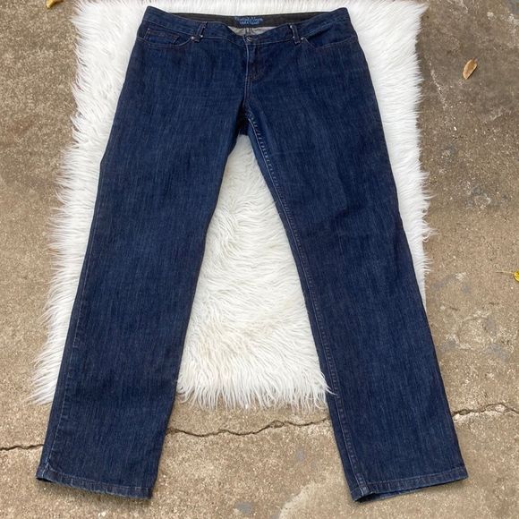 EUC Simply Vera Vera Wang Dark Wash Jeans Size 14 P - Picture 1 of 7